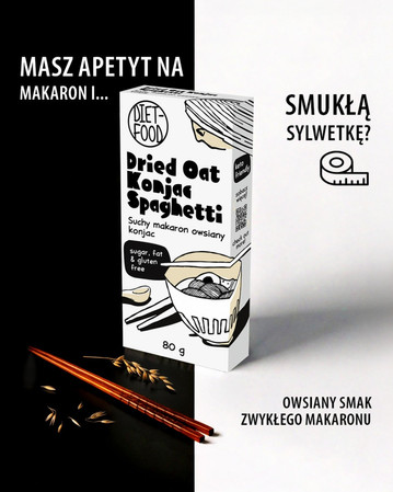 Diet-Food Suchy Makaron Owsiany Shirataki Konjac Spaghetti Bezglutenowy 80g