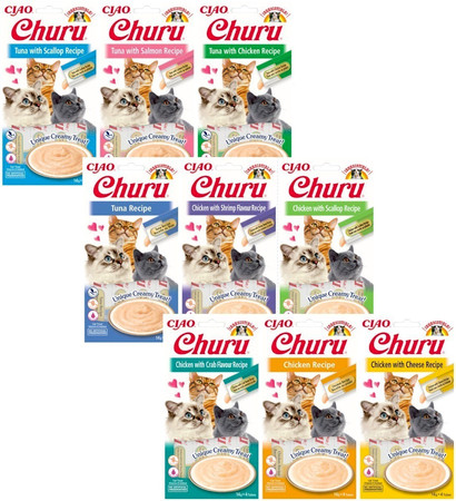 INABA Cat Churu Chicken Shrimp Krem Kurczak Krewetki 4x14g