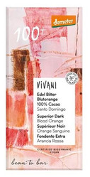 VIVANI TABLICZKA KAKAOWA O SMAKU CZERWONEJ POMARAŃCZY DEMETER BIO 90g