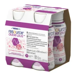 Zestaw 4x RESOURCE Diabet Plus smak truskawka 4 x 200ml