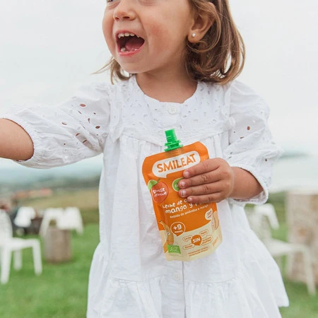 Smileat, BIO Mus z migdałami, mango i ananasem 9m+, 100g