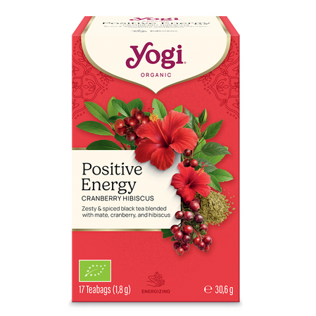 YOGI TEA Positive Energy Cranberry Hibiscus BIO herbatka żurawina i hibiskus 17 × 1,8 g