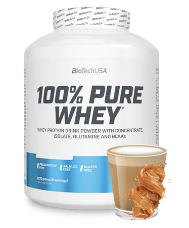 BioTech USA 100% Pure Whey odżywka białkowa koncentrat 2270 g smak karmel - cappuccino