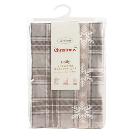 OBRUS ŚWIĄTECZNY HOLLY 30 X 40 CM BEŻOWY