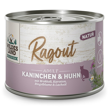 WILDES LAND CAT Ragout Kaninchen Huhn - królik z kurczakiem (180g)