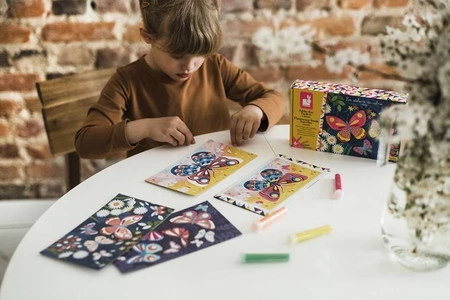 Janod Zestaw kreatywny Fluorescencyjny piasek Motyle 6+