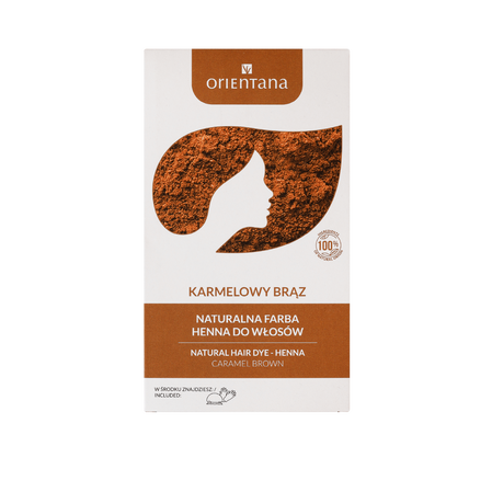  Orientana - Naturalna farba do włosów długich. Bio Henna Karmelowy brąz - 100 g