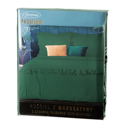 Komplet pościeli satynowej Venus, 160 x 200 cm, Butelkowy Zielony