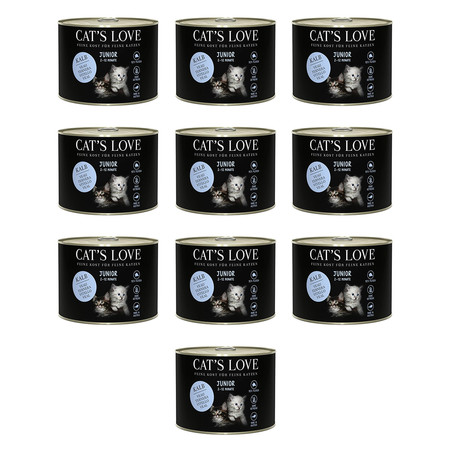 Zestaw 10x CAT'S LOVE Junior Kalb - cielęcina z olejem z łososia (200g)
