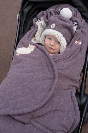 Lodger Dwuwarstwowa zimowa czapeczka z polaru wrzosowa Fleece Mauve 0-3 m