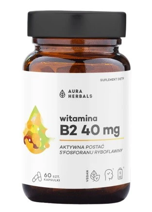 Aura Herbals Witamina B2 R-5-P 40 mg, ryboflawina, 60 kaps.
