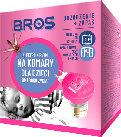 BROS - elektro + płyn na komary dla dzieci od 1 roku życia 60 nocy