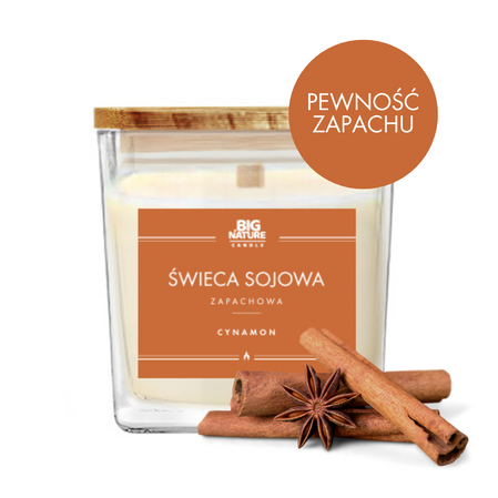 Świeca sojowa o zapachu CYNAMON 450g