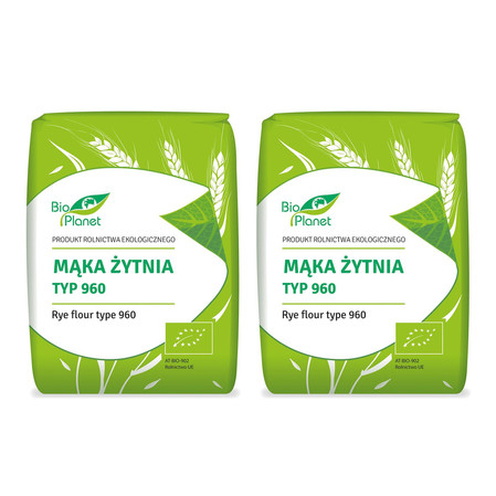 Zestaw: 2x Bio Planet − Mąka żytnia typ 960 BIO − 1 kg