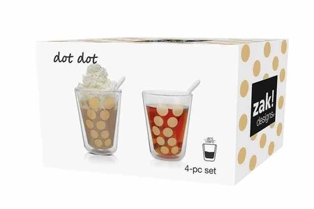 Zak!- Zestaw 2 szklanek 350ml z łyżeczkami, złoty