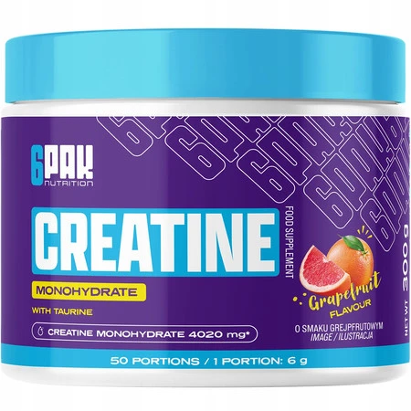 6PAK CREATINE MONOHYDRATE Monohydrat 300g smak grejpfrut