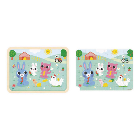 Janod Puzzle drewniane 24 el. Farma 3+