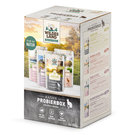 WILDES LAND CAT Box próbny - saszetki dla kota (4x100g)