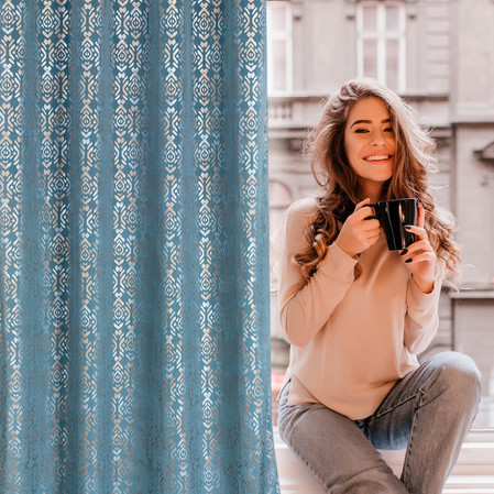 ZASŁONA GOTOWA LAURA 140 X 250 CM NIEBIESKI