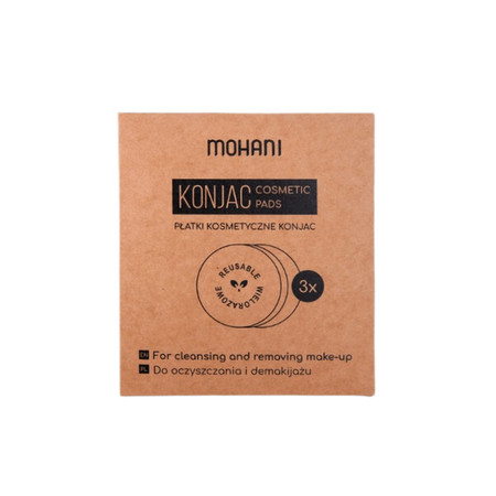 Konjac wielorazowe roślinne płatki kosmetyczne 3szt.
