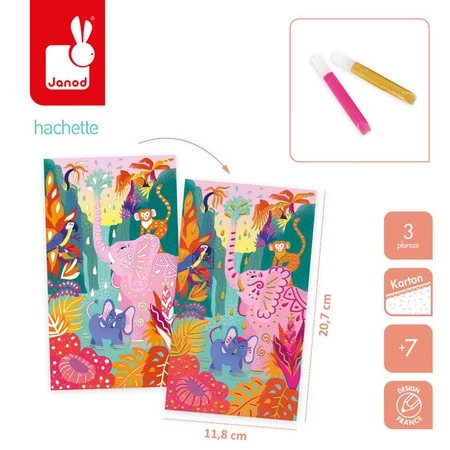Janod Zestaw kreatywny Malowanie farbami 3D Dżungla 7+