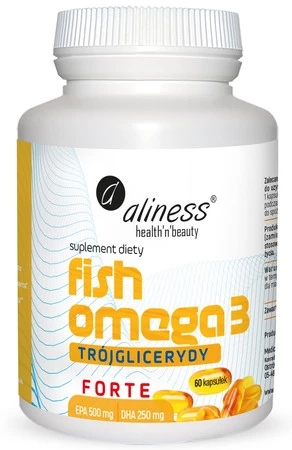 Aliness Fish Omega 3 FORTE Trójglicerydy 500/250mg x 60 kaps.