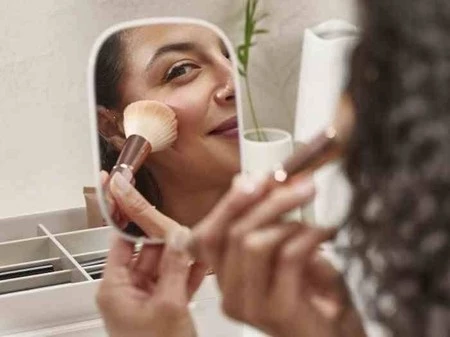 JJ - Organizer na kosmetyki z szufladką i lustrem