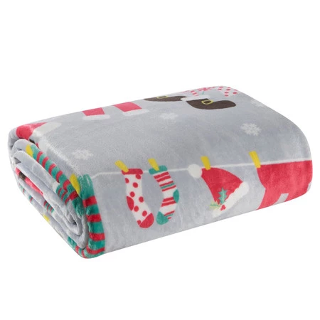 KOC ŚWIĄTECZNY KOC13 150 X 200 CM SZARY