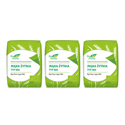 Zestaw: 3x Bio Planet − Mąka żytnia typ 960 BIO − 1 kg