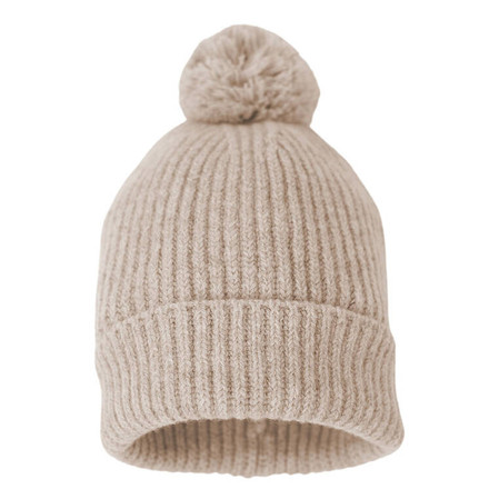 Lodger Czapeczka z wełny merino 100% beżowa Beige 1-2 lata