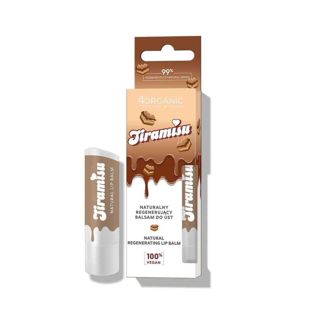4Organic Naturalny regenerujący balsam do ust Tiramisu 5g - Nabea.pl
