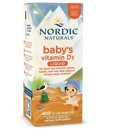 Nordic Naturals Baby's Vitamin D3 witamina D3 400 IU dla niemowląt w kroplach 22,5ml