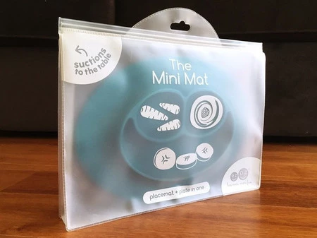 EZPZ Silikonowy talerzyk z podkładką mały 2w1 Mini Mat niebieski