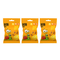 Zestaw: 3x ŻELKI MANGO BEZ ŻELATYNY BEZGLUTENOWE 40 g - BOB SNAIL
