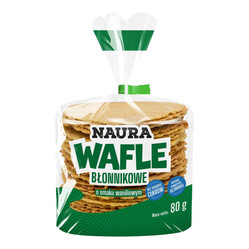 Naura wafle owsiano-pszenne z błonnikiem owsianym o smaku waniliowym 80g KRÓTKA DATA 2026-11-15