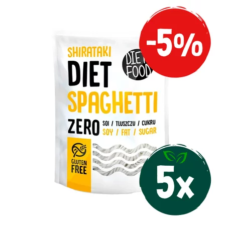 Zestaw: 5x Diet Food − Makaron spaghetti shirataki bezgl. − 200 g