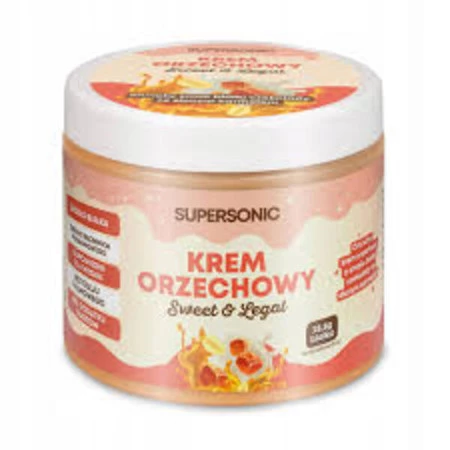 SUPERSONIC Krem orzechowy smak biała czekolada z słonym karmelem i kawałkami orzechów 160 g