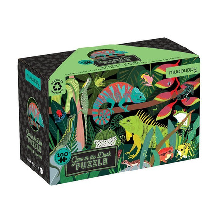 Mudpuppy Puzzle świecące w ciemności Żaby i jaszczurki 100 elementów 5+