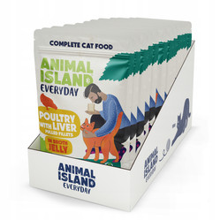 Animal Island Mokra Karma dla kota Drób Z Wątróbką 12 x 85g