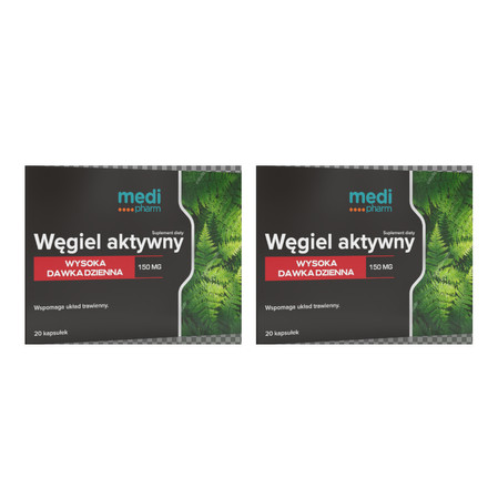Zestaw: 2x medi pharm Węgiel Aktywny 20 kaps.