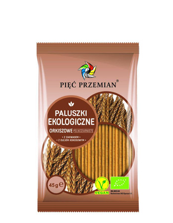 Zestaw: 10x Pięć Przemian − Paluszki orkiszowe pełnoziarniste − 45 g