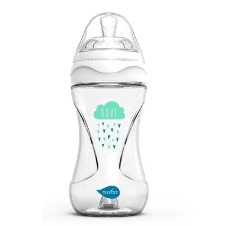 Nuvita, Butelka szklana antykolkowa biała, 240ml