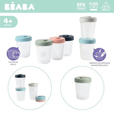 Beaba Zestaw słoiczków Clip 6 szt. (6x250ml)