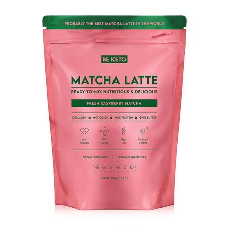 Be Keto Matcha Latte (Olej MCT C8 & Kolagen & Ghee) – Świeża Malina 250g