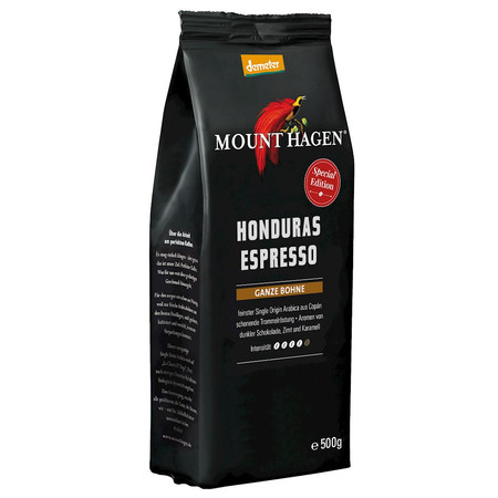 MOUNT HAGEN KAWA ZIARNISTA ARABICA 100 % HONDURAS ESPRESSO DEMETER BIO 500 g