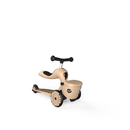 SCOOTANDRIDE Highwaykick 1 Lifestyle 2w1 Jeździk i hulajnoga z zamykanym schowkiem 1-5 lat Leopard