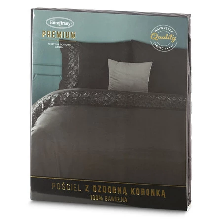 Komplet pościeli bawełnianej Lana3, 160 x 200 cm, Czarny