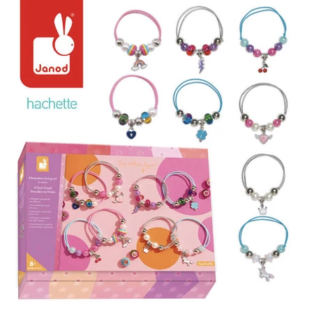 Janod Zestaw kreatywny do tworzenia biżuterii Bransoletki szczęścia 8+
