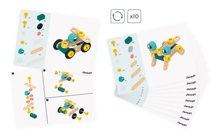 Janod Zestaw konstruktora 50 elementów Brico'kids 3+