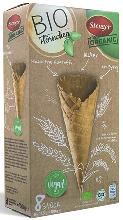 STENGER ROŻKI WAFLOWE DO LODÓW BIO (8 x 12,5 g) 100 g 